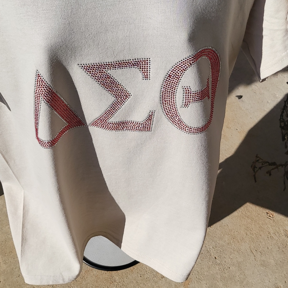Delta Sigma Theta Custom Rhinestone design T shirts - Picture 6 of 10